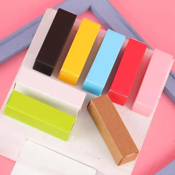 Balmo de batom colorido de batom colorido Bálsamo Kraft Box Cosmetic Polishiet Packaging Caixas de embalagem para presentes de aniversário de casamento pacote LL