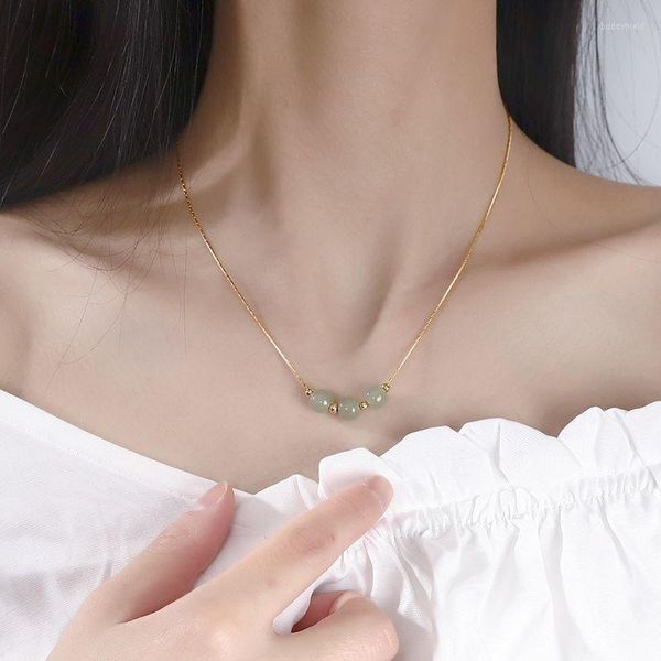 Colares pendentes da moda para mulher natural cor de pedra dourada requintada clavícula de metal Clavicle Chaker Cara de joalheria de joias de festa