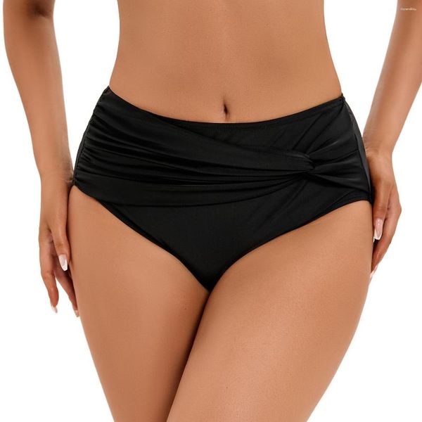 Mulheres de roupas de banho femininas Mulheres de biquíni de biquíni alta Borda de barriga de barriga Borda de natação Pant shorts básicos Troncos de praia T-BACK