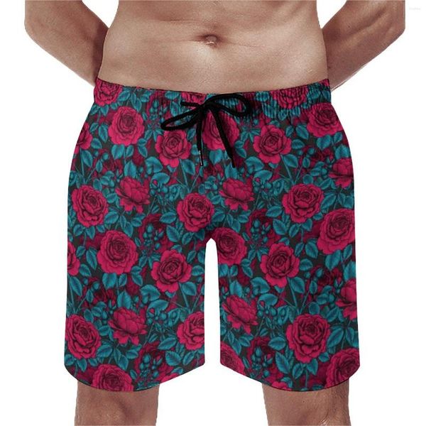 Shorts masculinos Rosas vermelhas PLACA DE PRIMA