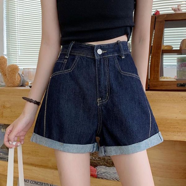 Jeans feminino shorts femininos jeans vintage verão básico simples simples cintura alta ulzzang ladies streetwear chic clássico g72