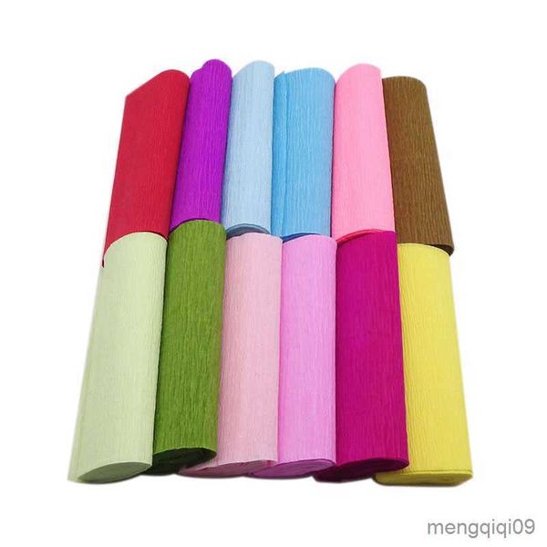 Wrap regalo 15*250 cm Origami decorativo Origami Crinkled Crepe Craft Craft Flori fai da te Make Avvolgimento Coppetta di scrapbooking Decorazione da fondo per la festa R230814