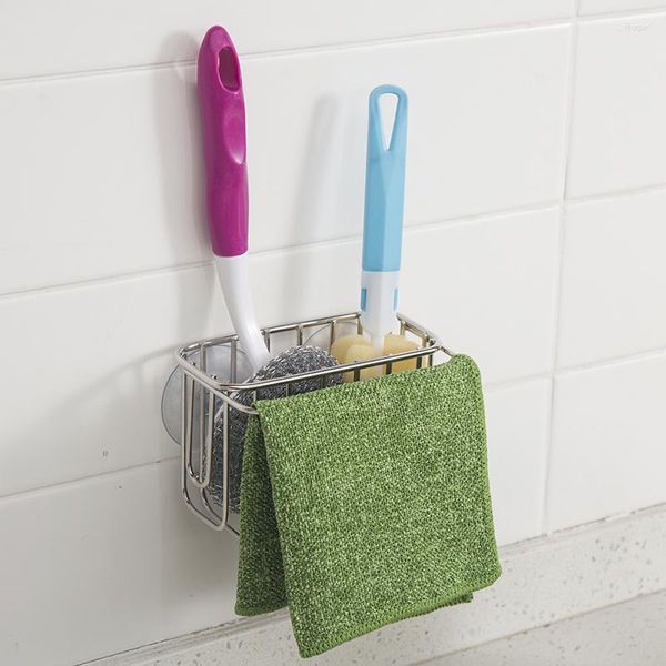 Armazenamento de cozinha Orz pia caddy sponge suport rack drenador de toalhas com sucção xícara de banho de chuveiro acessórios de chuveiro Organizador