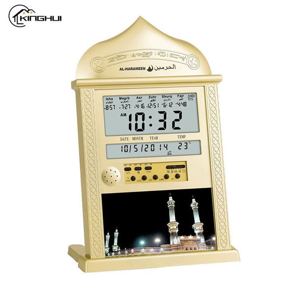 Relógios da mesa de mesa Azan Calendário Cálculo de oração muçulmana Alarme do relógio de parede Alarme da mesquita