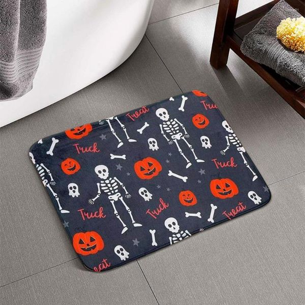 Tapetes que não deslizam carpete super macio banheiro temático de halloween altamente absorvente