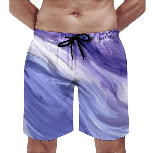 Shorts Shorts Marble Stampa di stampa estiva flusso d'acqua del flusso astratto pantaloni corti con abbigliamento sportivo Design a secco rapido Tronchi