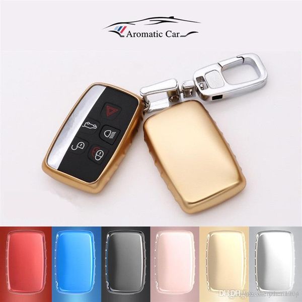 Ключевая крышка автомобиля TPU для ключа для ключа для Land Rover Range Rover Sport Lander 2 Discovery 4 Evoque Key Chain Styling229r