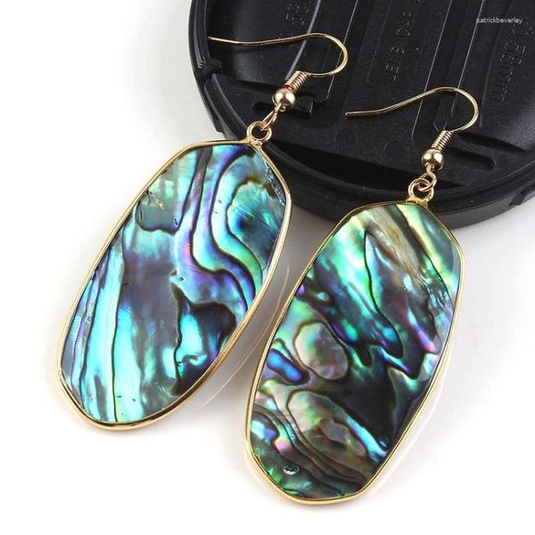 Dangle Ohrringe Kft natürliche farbenfrohe Paua Abalone Shell Hook Drop für Frauen, die Modeschmuck hängen