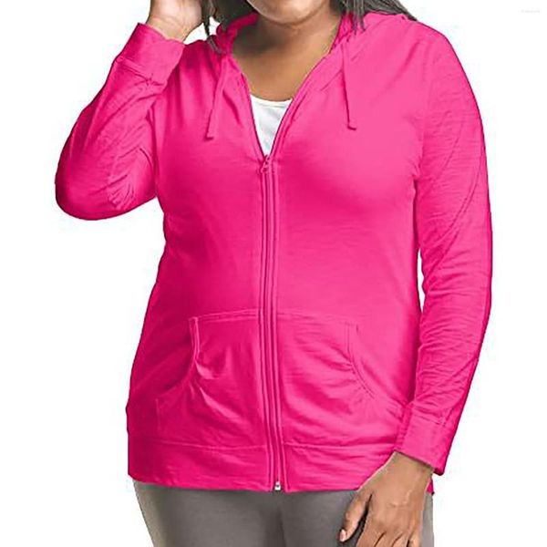 Con cappuccio femminile a maniche lunghe con cappuccio di grande dimensione Sports top top color h cappotto per donna giacca pioggia