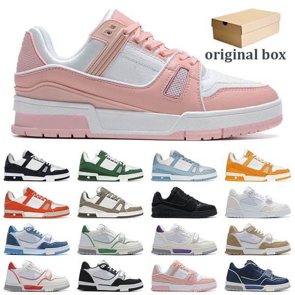 Designerschuhe mit Originalbox weiß schwarz himmelblau grün gelb Jeans weiß orange rosa mens luxury sneakers trainer