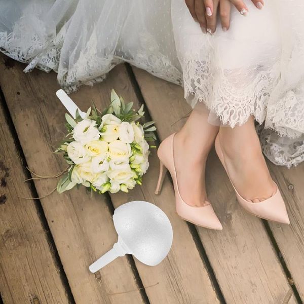 Flores decorativas 2 conjuntos de suporte floral branco portadores de buquê redondos de cúpula de noiva do cúpula de casamento para arranjo