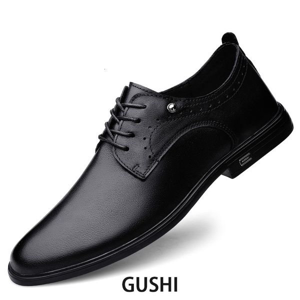 Kleiderschuhe natürliche Haut Mode Elegante Luxus klassische Schnüre -up Zapatos de Hombre Hochwertige Outdoor -Schuhe 230814