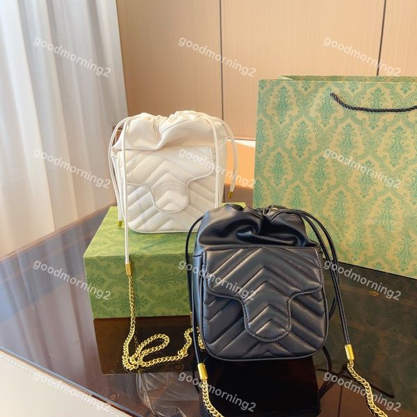 2023 Дизайнерские шнурки Buckting Buck Bag Brand Brand Marmont Mini Crossbody Sags Sags Fashion Women Pocket Wallet Gold Letter Inlay с коробкой