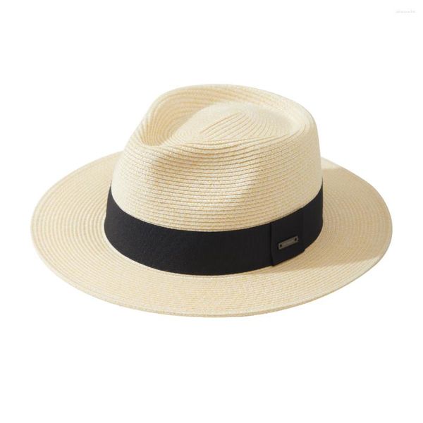 BERETS XL MEN PAGNA CAPPEGGIO SIMMA PANAMA FEDORA SOLE DI ALTA QUALITÀ BIGE CORSA