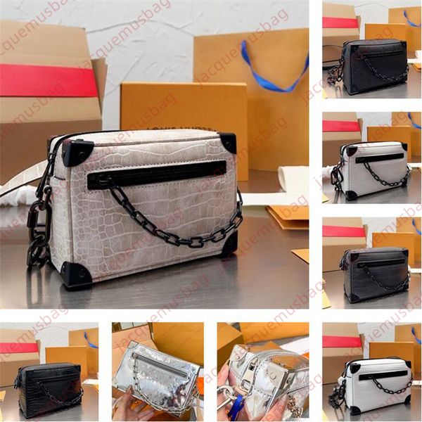 Mini Soft Trunk Kettentasche Designer Box Taschen Männer Handtasche Luxus Schulter Umhängetasche Brieftasche Hobo Geldbörsen Frauen Niet 5A Messenger Satchels dhgate Sacoche Schwarz Silber