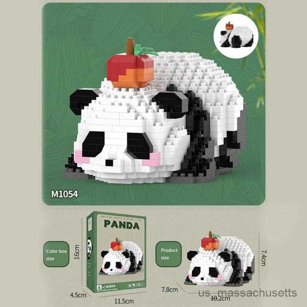 Blocks Mini DIY Blocks Blocos 3D Animal Diamond Modelo Panda Huahua Mascote Criativo Pingente de menino Toys de menino Bloco de construção Presente de férias R230814