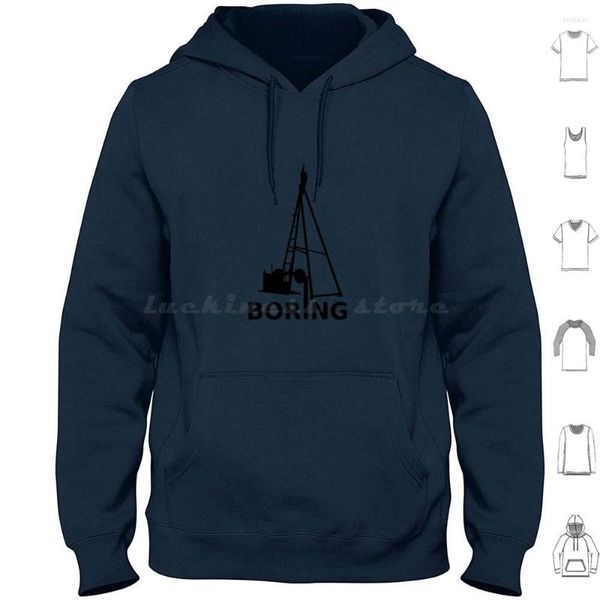 Herren Hoodies Bowing (schwarz) Hoodie Baumwolle Langarm Bohrbohrer Kabel Percussion Rig Pun