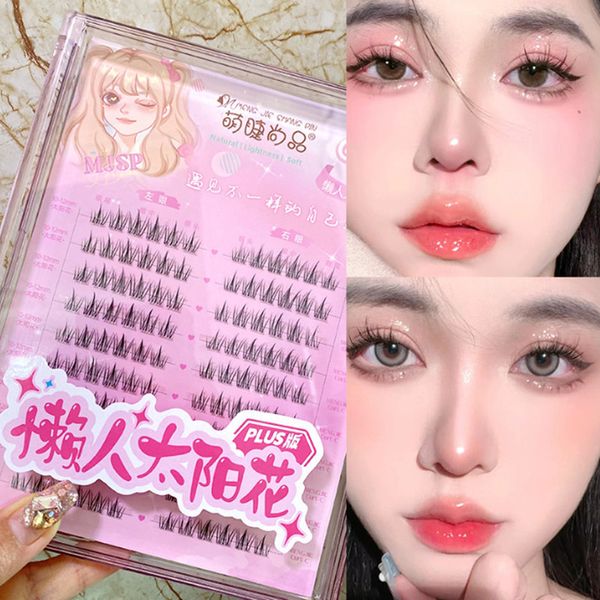 Falsche Wimpern 10 Reihen 120 Bündel Wimpernverlängerung Transparent Stängel wiederverwendbares einzelne Cluster Fluffy Lower Lashes Comic False Wimpern 230814