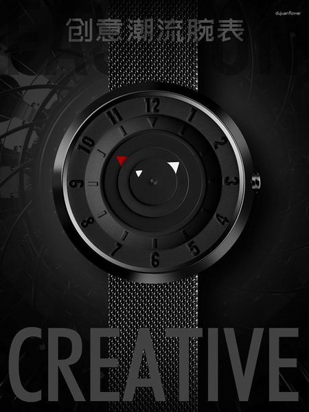 Нарученные часы творческая концепция личность мужчина и ученица нейтральная мода тенденция без указателя очаровательные глазные червотолочные часы Quartz Watch
