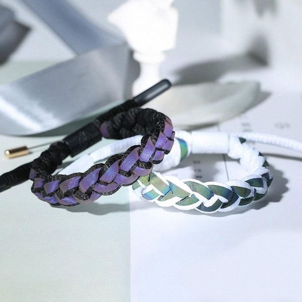 Armbänder Designer für Frauen Männer Spitze gewebtes holographisches reflektierendes Paar Armband X0BO#