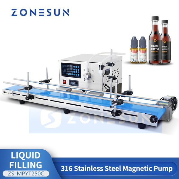 Zonesun automatico di riempimento di bottiglia liquido succo di succo di succo di succo magnetico trasportatore di produzione su piccola scala zs-mpyt250c