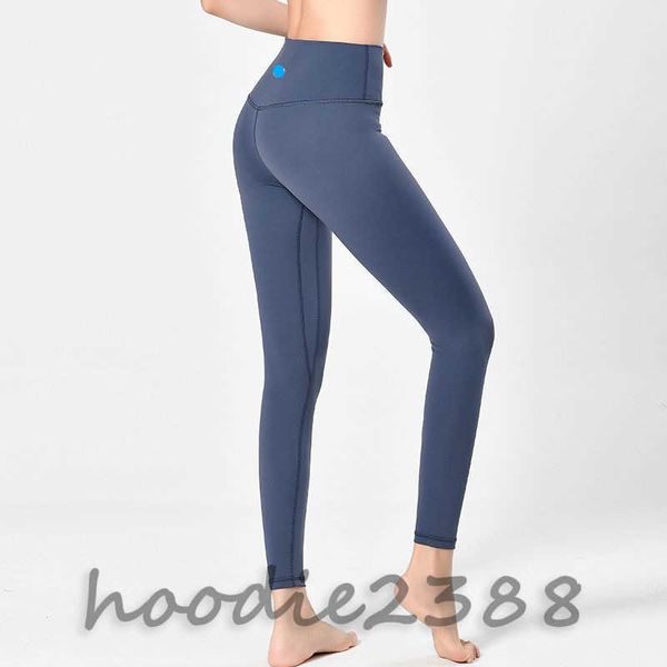 Calças de ioga de grife, cinza escuro e outras cores, Lu Leggings Yoga na altura do joelho leggings de ginástica femininas cintura alta elástica fitness feminino esportes ao ar livre
