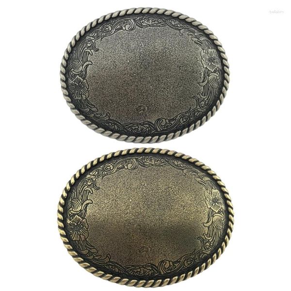 Cinture fibbie per cintura da cowboy per uomini donne incise la sostituzione fresca (bronzo)