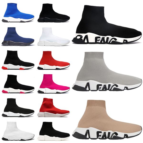 Designer Bsocks Sapatos casuais Plataforma Balck All White Preto Rosa Vermelho para homens Mulheres VELOCIDADE 1.0 Treinador Runner Sneaker Sock Shoe Womens Mens Speeds Boots Sports Sports 36-45