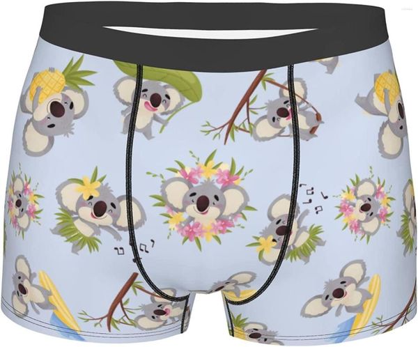 Breta boxer maschile da uomo Hawaii surfing koala mutande bauli morbidi evasione ampia cintura con sacchetto di rigonfiamento