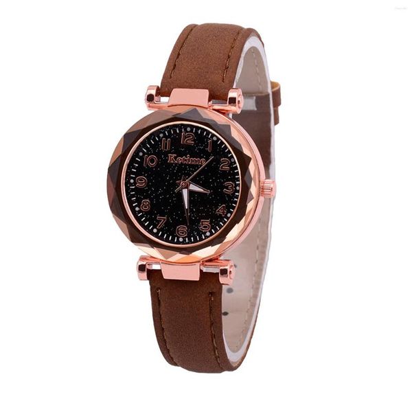 Armbanduhr Damen Rose Gold Quartz Watch Female Belt Mode koreanische Strassgeschäfts Frauen Relogio