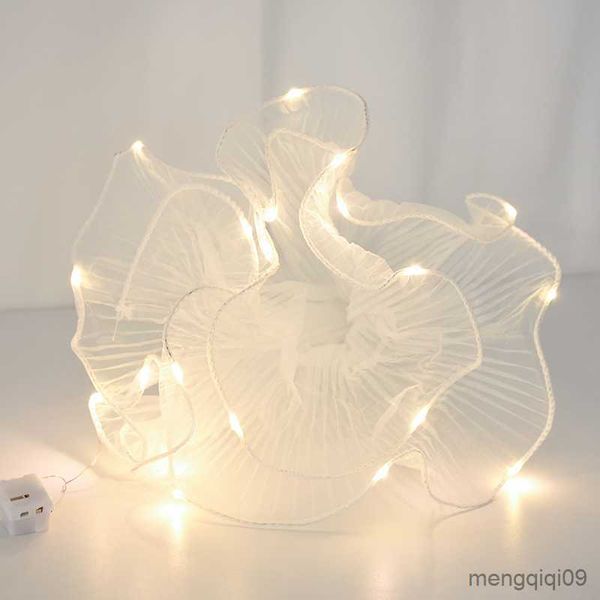 Geschenkverpackung LED LED Light Blumenpackung Mesh Garn DIY Handgefertigte Hochzeitsstrauß Blumenpapier Geburtstagsfeier Valentinstag Geschenkverpackung R230814