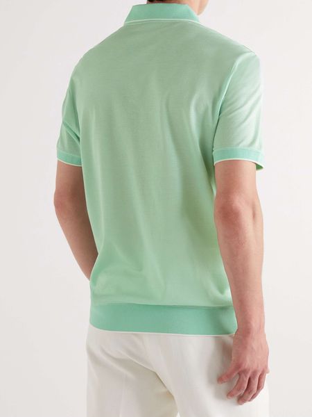 Loro * Piana Polo da uomo t-shirt Polo da uomo verde chiaro T-shirt a maniche corte Abbigliamento moda