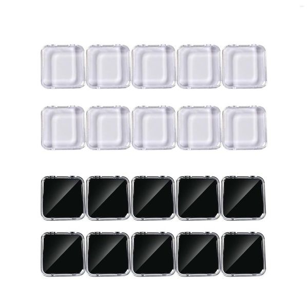 False unhas 10pcs Pressione as caixas de armazenamento de unhas 3x3inch compacto transparente mini dicas pequenas dicas de exibição para salão home (somente caixa)