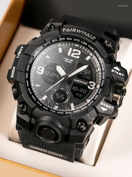 Начатые часы Mark Fairwhale 2023 Electronic Watch Unisex Sports Trend Brand Бренд водонепроницаемый