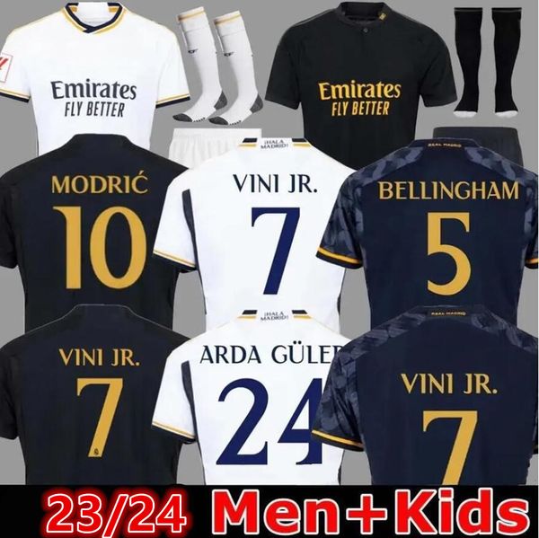 2023 2024 Camisas de futebol 23 24 Camisa de futebol Real Madrids Camavinga Alaba Modric Vaerde Quarta Camiseta Homens Uniformes Crianças Jersey Kit