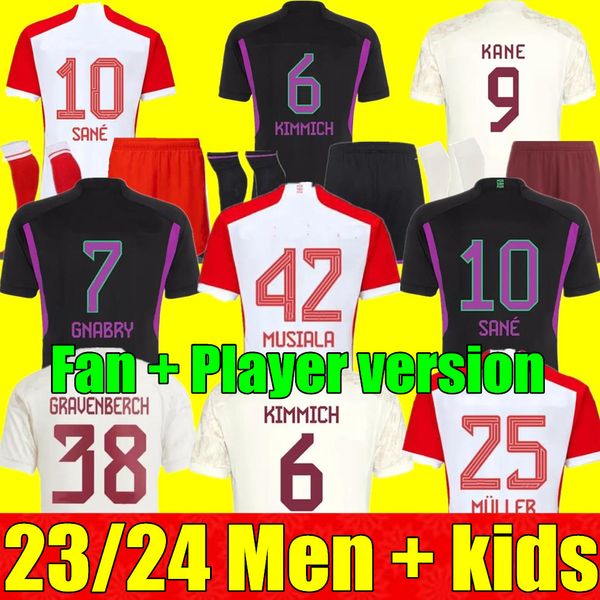 Mane 23 24 Bayern Münih Soccer Jersey Joao Cangelo De Ligt Sane 2023 2024 Futbol Gömlek Musiala Gnabry Goretzka Muller Erkekler Çocuk Kitleri Kimmich Hayranlar