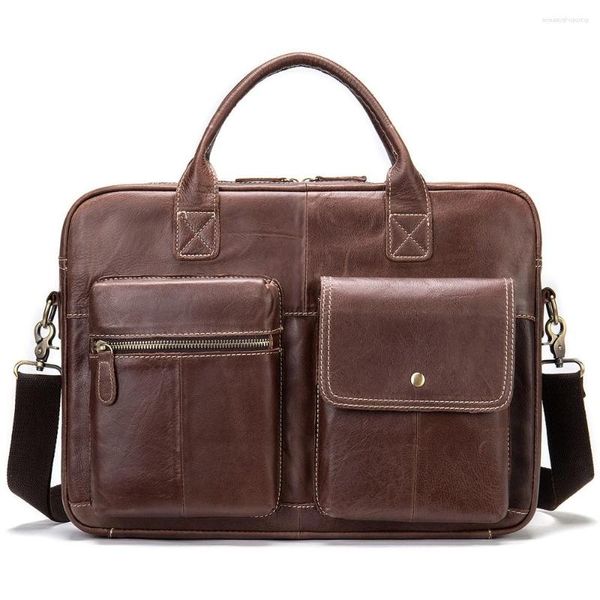 Briefcases Bag Herren -Leder -Laptop -Modedesigner -Marke für Dokumente Office Handtasche Aktentasche