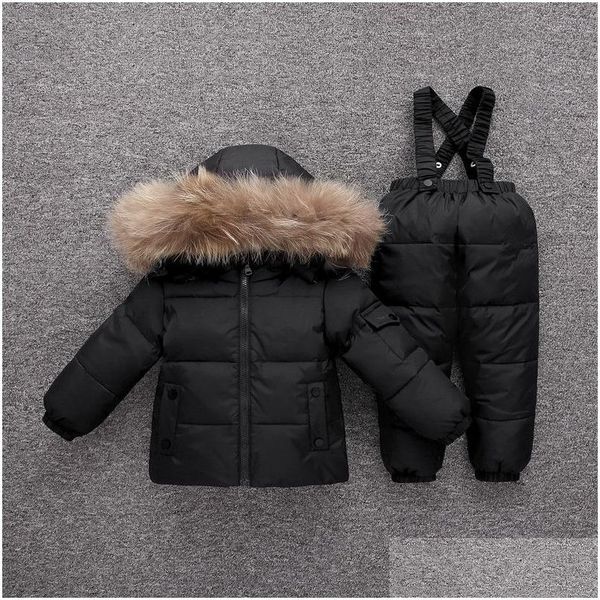 Daunenmantel Winterjacke Kinder Kleidung Set Baby Kleinkind Mädchen Kinder Kleidung für Jungen Parka Verdicken Schnee Tragen Skianzug T191026 Drop D Dh7M3