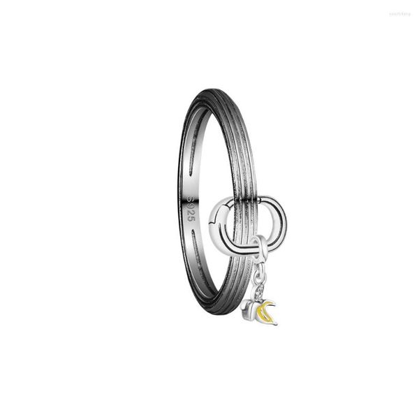 Küme halkaları Geniune 925 STERLING Silver Me Ring Moda Kadınlar için DIY Hediye Katılımı Düğün Beyanı Mücevher Anillo