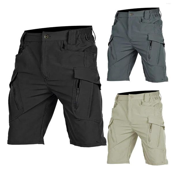 Quarto de shorts masculinos com calças de carga grande de algodão jovem de verão esportes soltos desgaste em cinco partes casuais