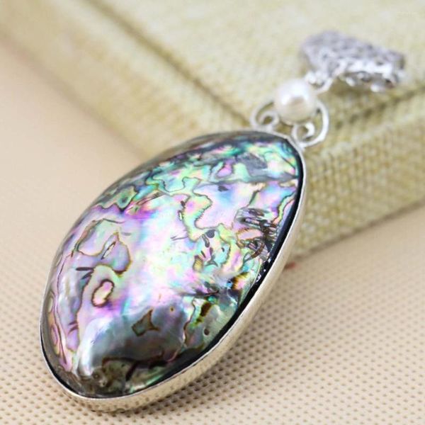 Colares pendentes 33 50mm Natural Abalone Seas Shell Shell Lucky Accessories Series Stripe Jewelry Making Design Diy Crafts Girls Gifts Gifts