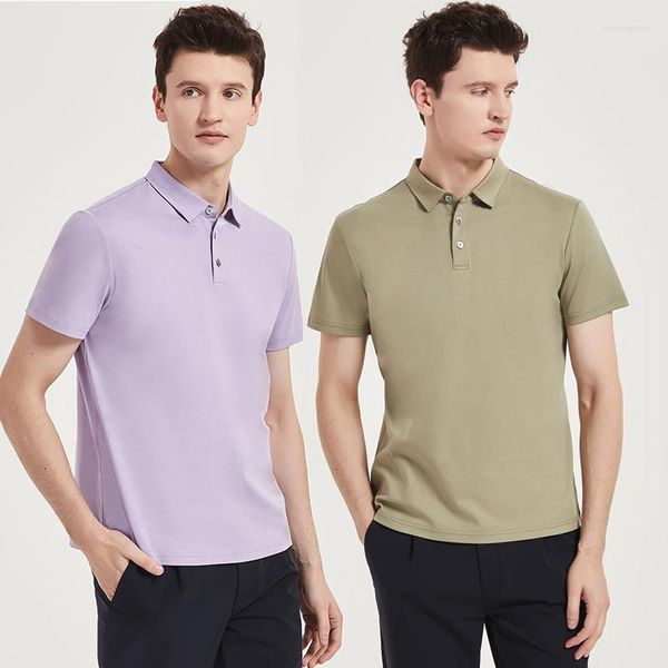 Polos da uomo Super 120s da uomo camicie polo in cotone mercerizzato estate semplici o camicia a manica corta abiti da uomo casual