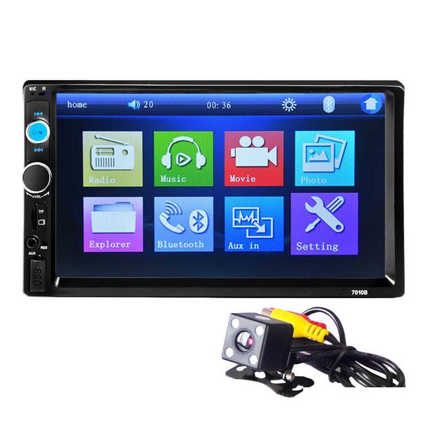 Andere Auto Electronics Byncg 2 Din Radio 7 HD Player MP5 Touch SN Digitale Display Bluetooth Mtimedia USB 2Din Car Backup Monitor Drop Dhryl
