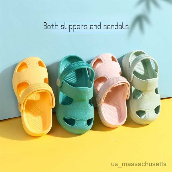 Terlik yaz yeni bebek ayakkabıları çocuk terlik çocuklar güzel yumuşak kat erkek kız plaj ayakkabıları çocuk sandalet R230815