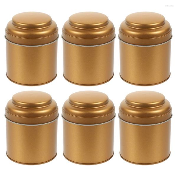 Garrafas de armazenamento 6 PCs Caps Pequenos latas de chá Jarros de lata de estanho de estanho de doces de suporte para lanche em casa