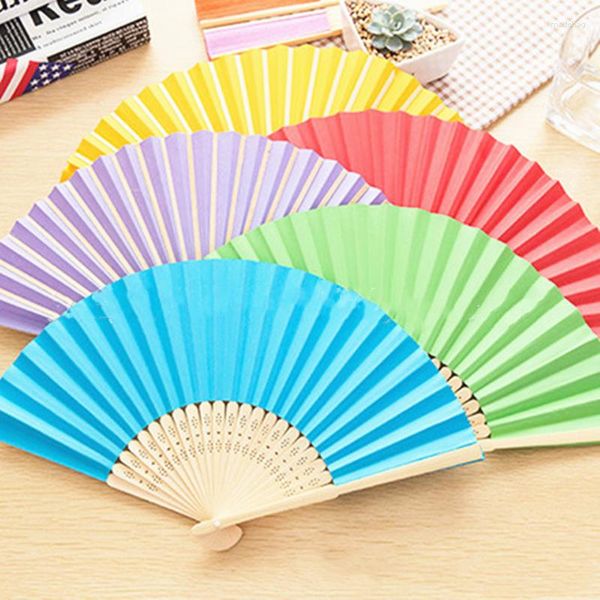 Estatuetas decorativas 10pcs/lote pintado à mão Fã dobrável Fã de festa portátil Decoração de casamento chinês Presente de decoração Ramadan Pintura