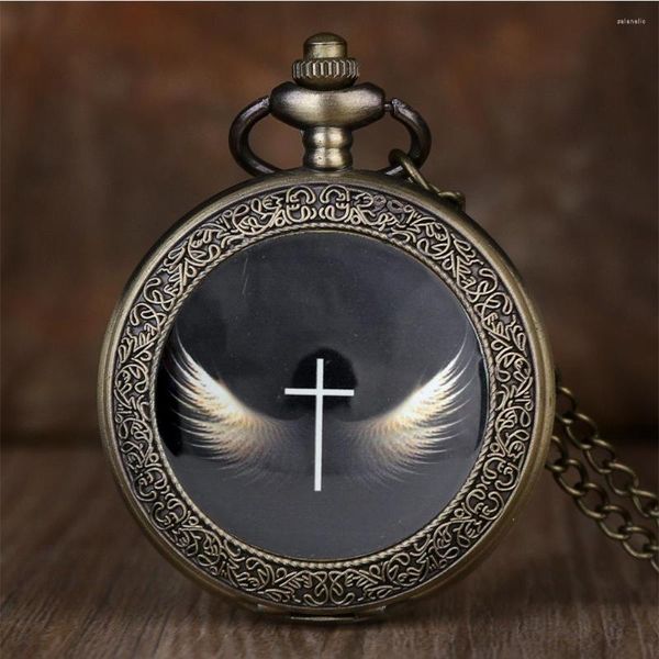 Orologi tascabili orologi ad ala d'angelo vintage con collana a catena da uomini al quarzo da uomo retrò fob per PB625