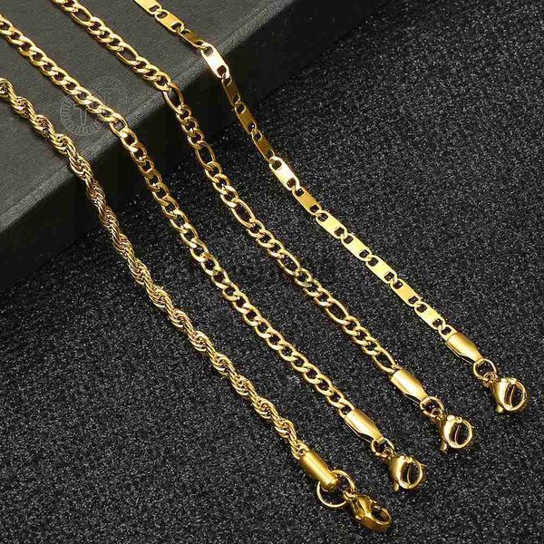 Cadletti Caviglieri minimalisti Caviglieri metallici Donne Gold Colore inossidabile in acciaio inossidabile Figaro Figro Curb Catena della gamba GIGLIE BASIC Lady Girl Girlry 10 pollici J230815