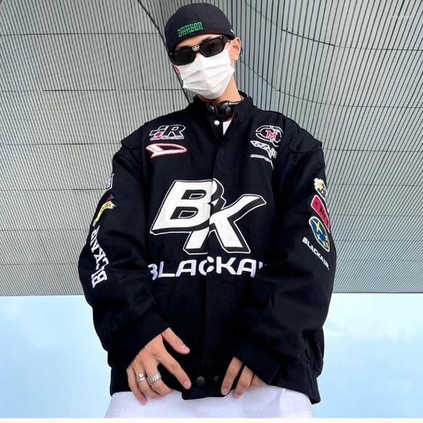 Herrenjacken Herren American Street Motorrad Baseball Jacke Hip Hop Mode Vintage besticktes Paar Mantel Winter loser bedruckter Männer