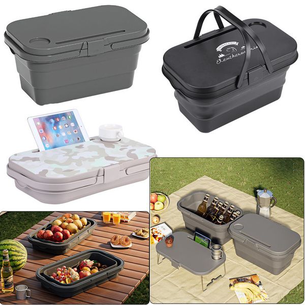 Eimer Faltbarer Eimer Tragbares Fischerei Retractable Basin Camping Car Waschanlage Hausreinigungswerkzeug Multifunktionales Picknick -Aufbewahrungsbox 230815